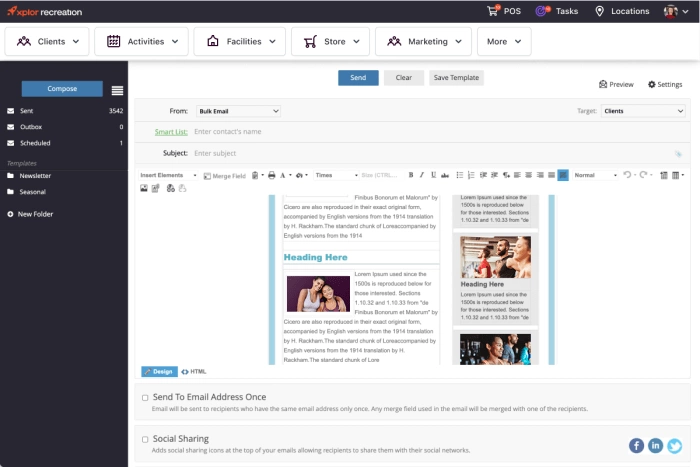 screenshot of Xplor Recreation